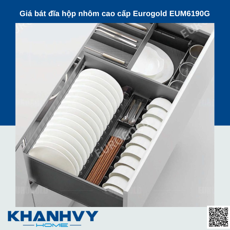 Giá bát đĩa hộp nhôm cao cấp Eurogold EUM6190G