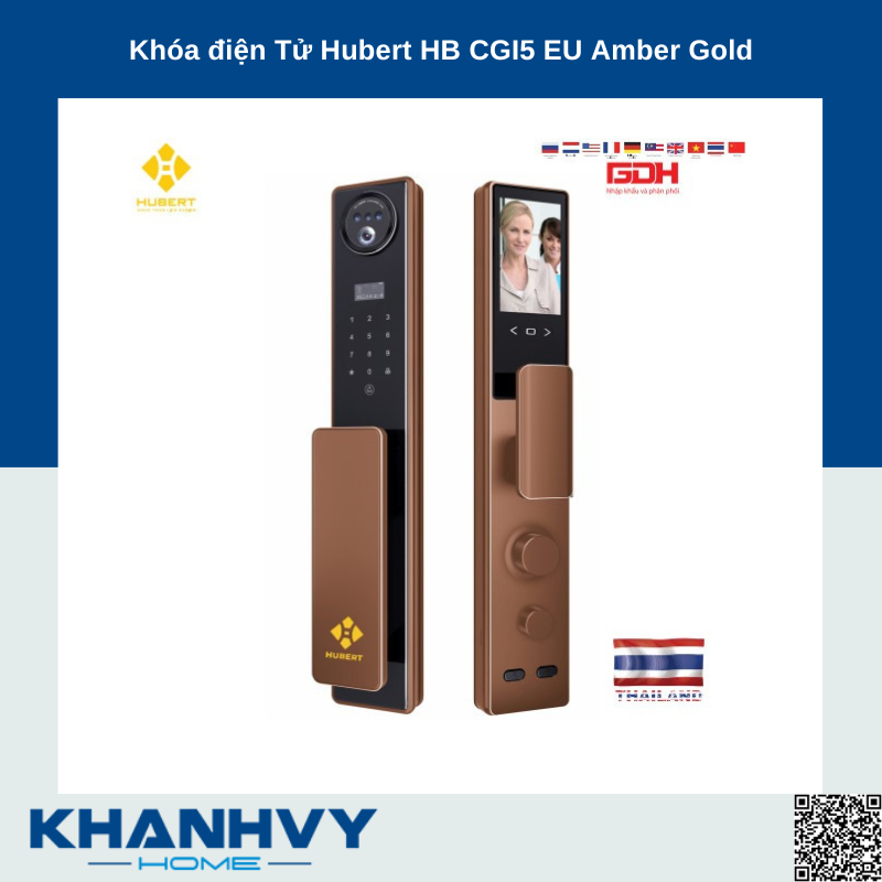 Khóa điện Tử Hubert HB CGI5 EU Amber Gold