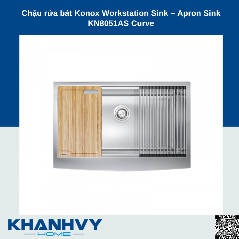 Chậu rửa bát Konox Workstation Sink – Apron Sink KN8051AS Curve