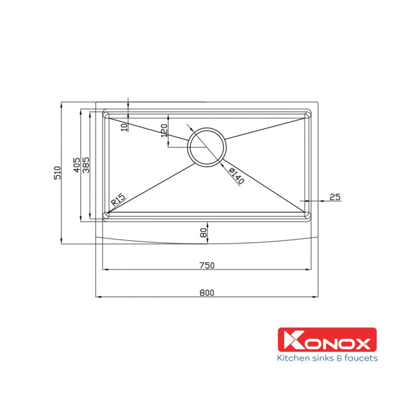 Chậu rửa bát Konox Workstation Sink – Apron Sink KN8051AS Curve