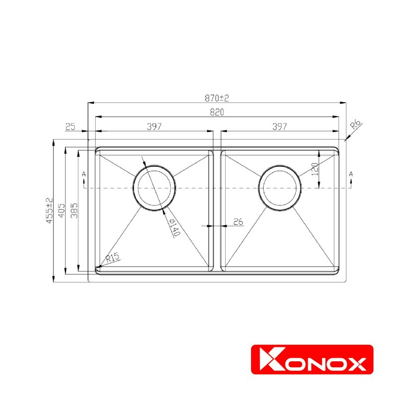 Chậu rửa bát Konox Workstation Sink – Undermount Sink KN8745DUB