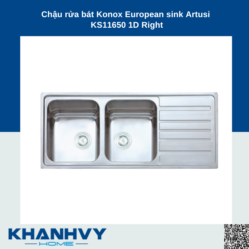 Chậu rửa bát Konox European sink Artusi KS11650 1D Right