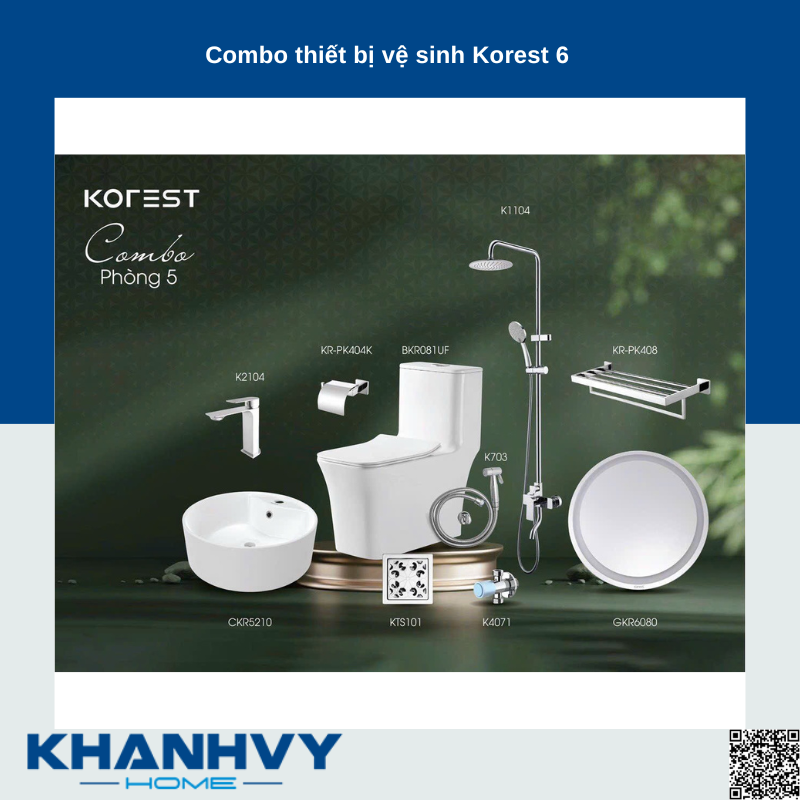 Combo thiết bị vệ sinh Korest 6 Outlet