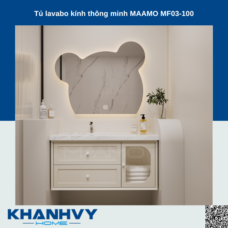 Tủ lavabo kính thông minh MAAMO MF03-100