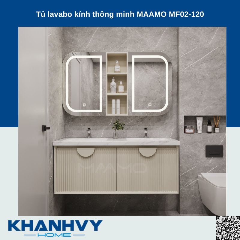 Tủ lavabo kính thông minh MAAMO MF02-120