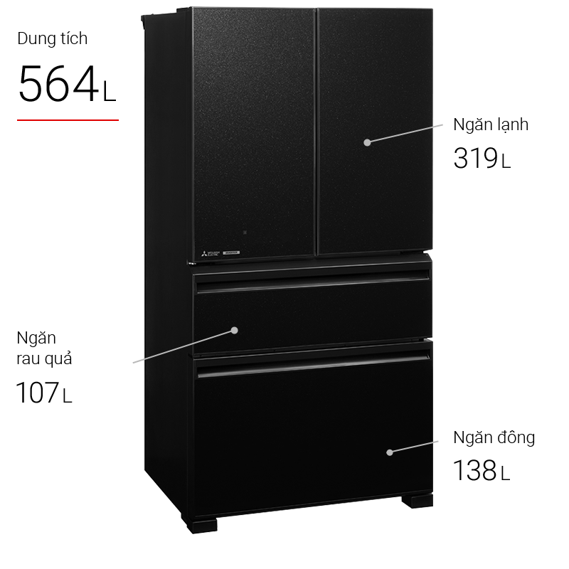 Tủ lạnh 4 cửa Mitsubishi MR-LX68EM GBK