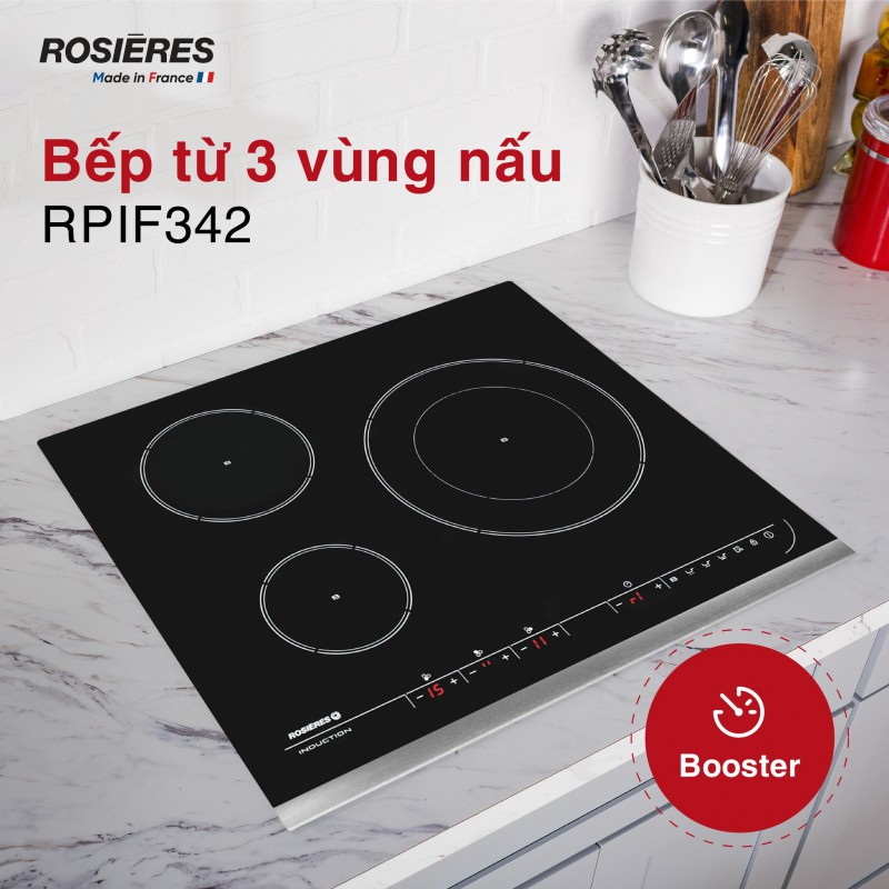 Bếp từ 3 vùng nấu Rosieres RPIF342
