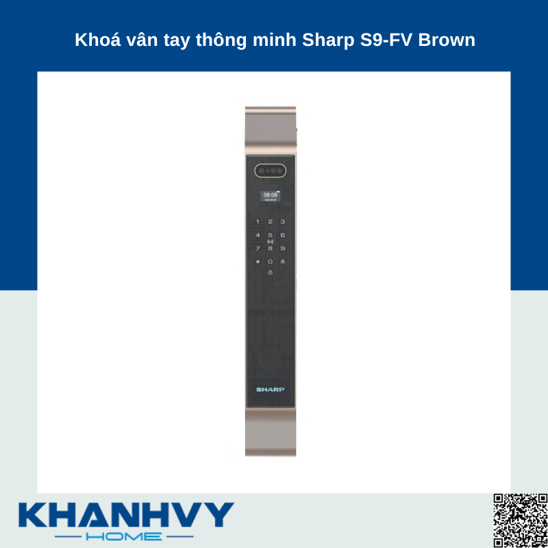 Khoá vân tay thông minh Sharp S9-FV Brown