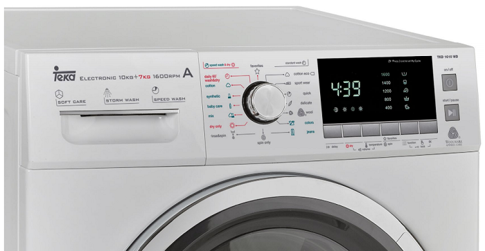  Máy giặt Teka TKD 1610 WD 40874450 có bảng điều khiển dễ dàng sử dụng tại Khánh Vy Home