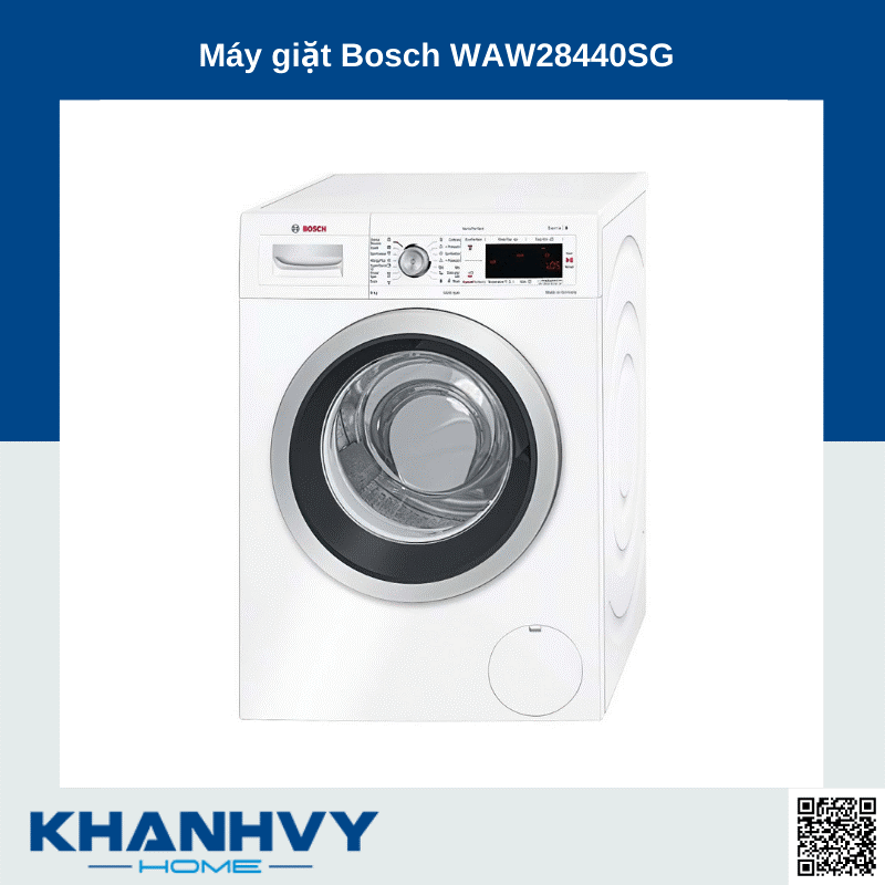  Sản phẩm máy giặt BOSCH WAW28440SG được sản xuất theo công nghệ hiện đại của Đức và nhập khẩu nguyên chiếc từ châu Âu tại Khánh Vy Home