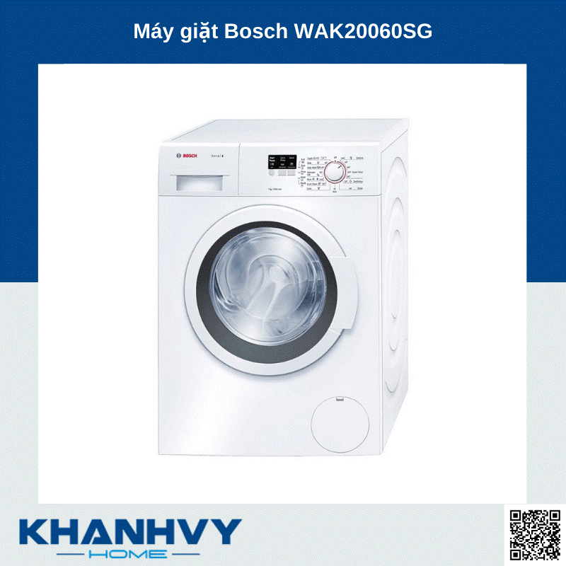  Sản phẩm máy giặt BOSCH WAK20060SG được sản xuất theo công nghệ hiện đại của Đức và nhập khẩu nguyên chiếc từ châu Âu tại Khánh Vy Home