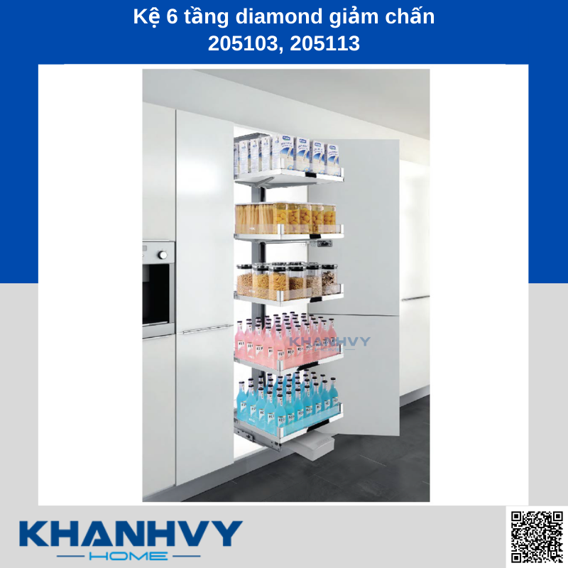 Sản phẩm kệ 6 tầng diamond giảm chấn 205103, 205113 chính hãng Higold tại Khánh Vy Home