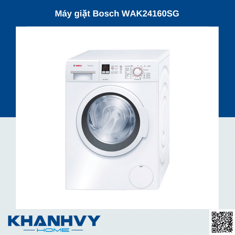  Sản phẩm máy giặt BOSCH WAK24160SG được sản xuất theo công nghệ hiện đại của Đức và nhập khẩu nguyên chiếc từ châu Âu tại Khánh Vy Home