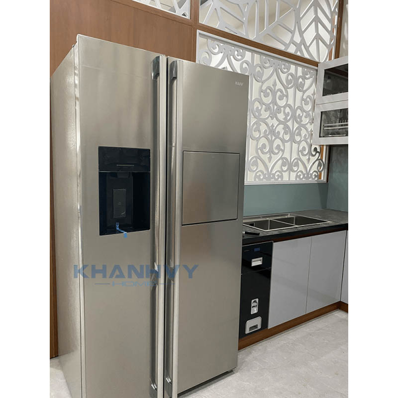 Lắp đặt Tủ Lạnh Side By Side KAFF KF-BCD606MBR thực tế