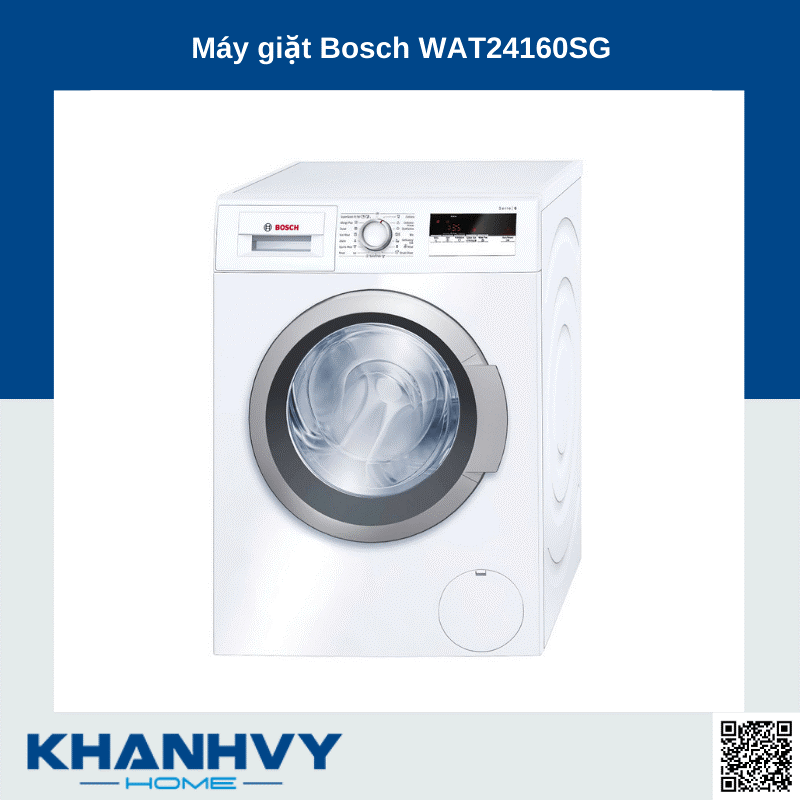  Sản phẩm máy giặt BOSCH WAT24160SG được sản xuất theo công nghệ hiện đại của Đức và nhập khẩu nguyên chiếc từ châu Âu tại Khánh Vy Home