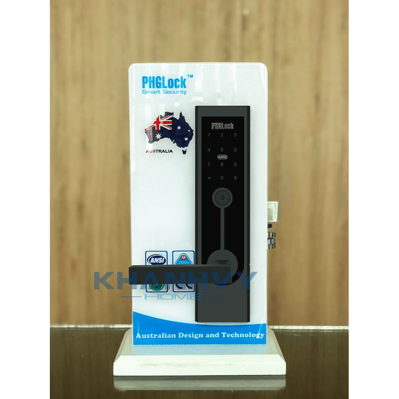 Sản phẩm khóa điện tử PHGLock KR8131B - R App |A sở hữu thiết kế hiện đại với khóa màu đen và mặt khóa cảm ứng sang trọng