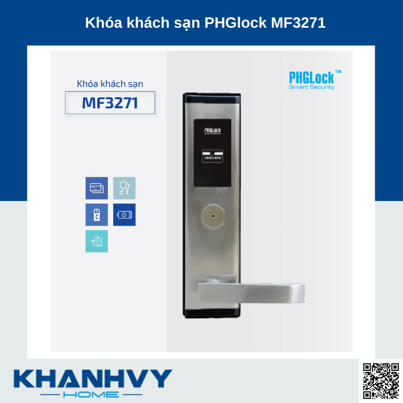 Sản phẩm khóa khách sạn PHGlock MF3271 - R sở hữu thiết kế đơn giản nhưng vô cùng hiện đại và sang trọng