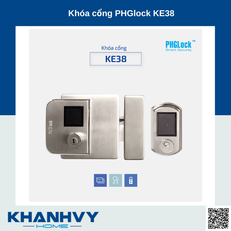 Sản phẩm khóa cổng PHGlock KE38-DC |A sở hữu thiết kế hiện đại và sang trọng