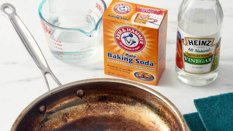 Cách rửa nồi bằng giấm và baking soda