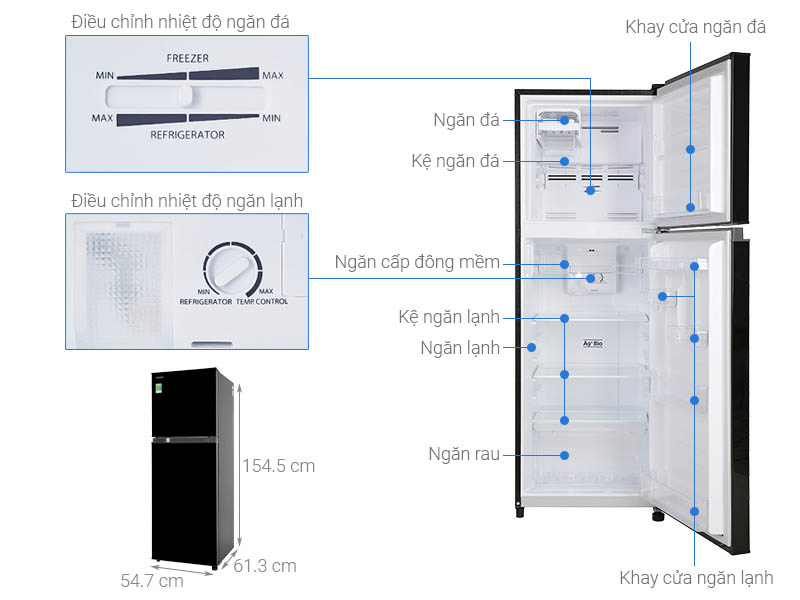 Tủ lạnh Toshiba Inverter 233 lít GR-A28VM