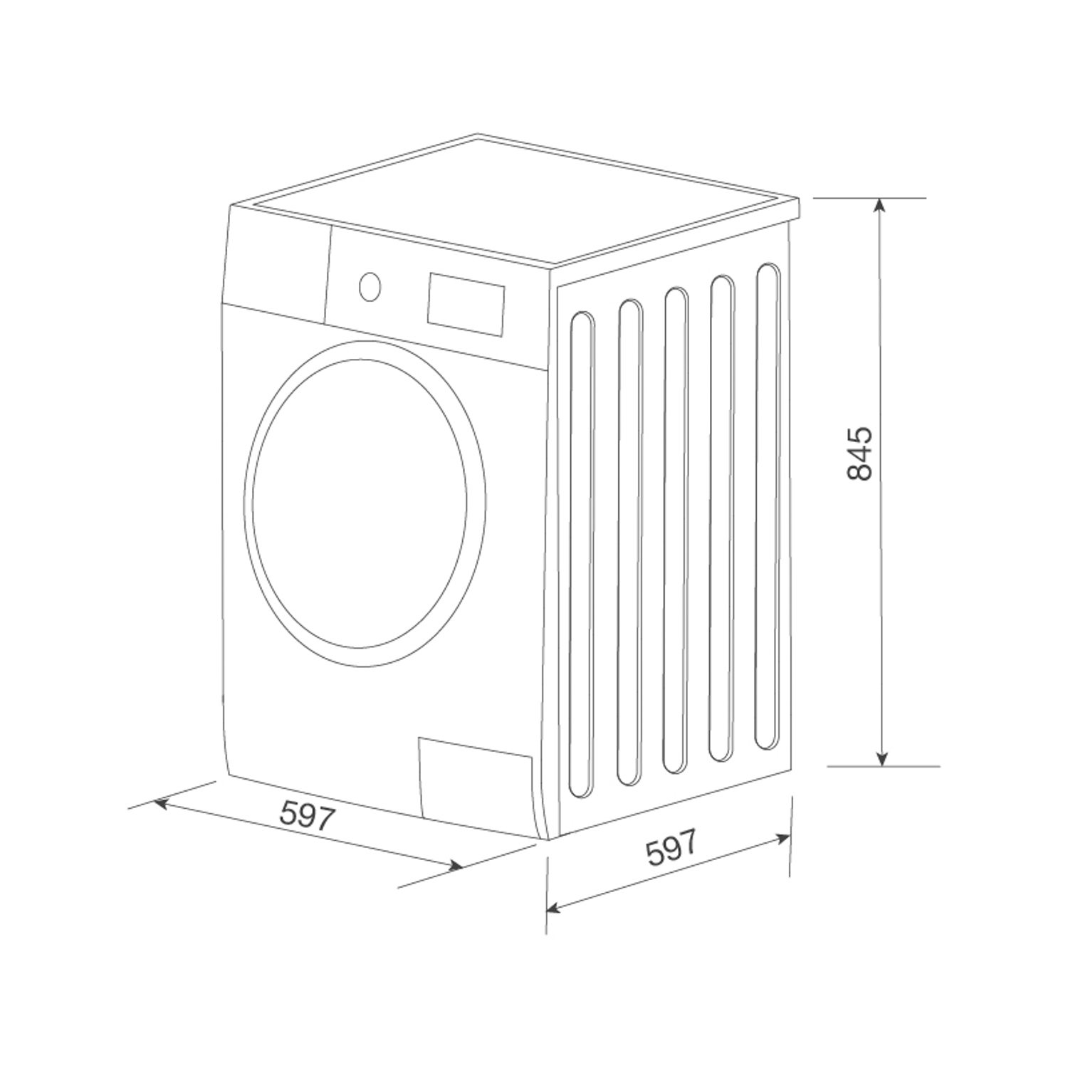 Kích thước máy giặt quần áo Malloca MWM-T1510BL