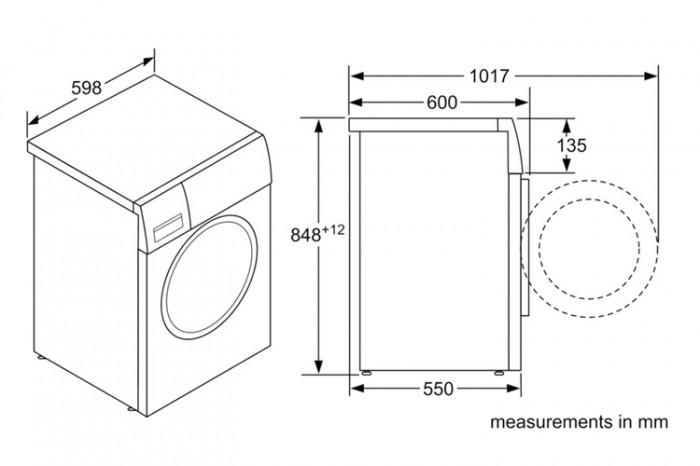  Kích thước lắp đặt của máy giặt Bosch WAN28108GB