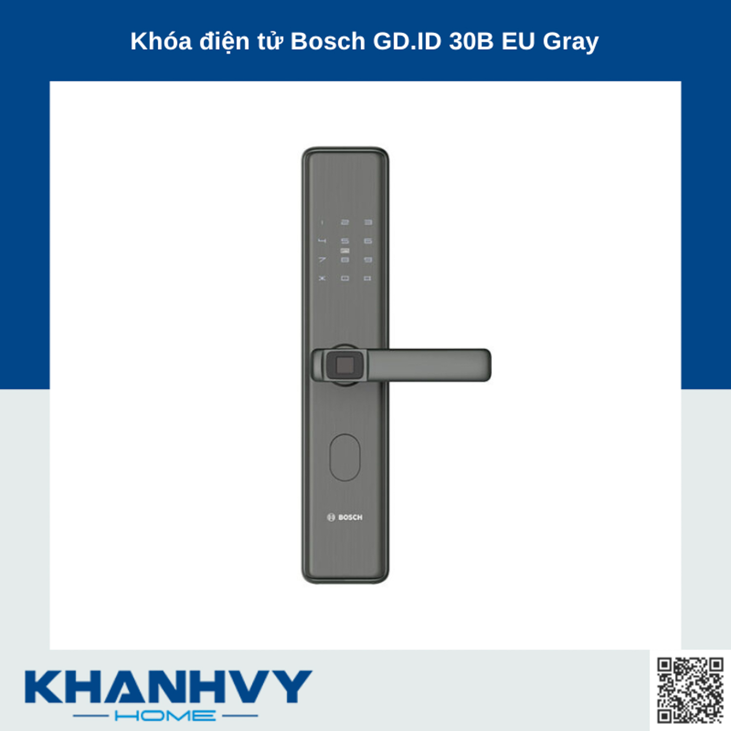 Khóa điện tử Bosch GD.ID 30B EU Gray tích hợp nhiều tính năng hiện đại
