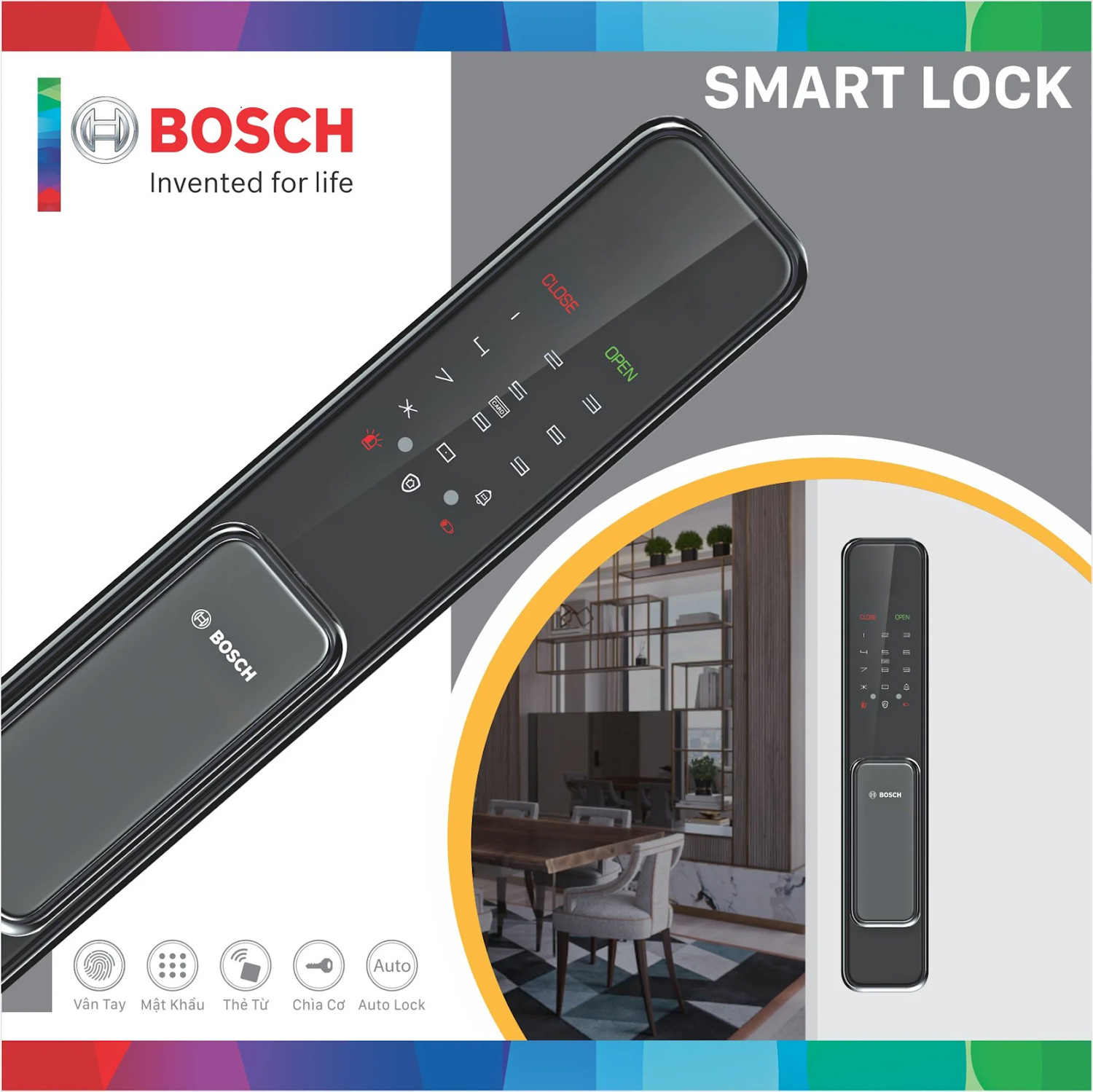 Khóa điện tử Bosch GD.EL 600 EU BLACK  tích hợp nhiều tính năng hiện đại