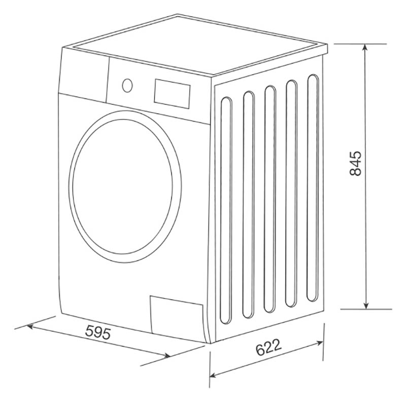 Kích thước máy giặt kết hợp sấy MWD-FC100