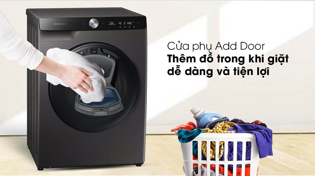 Máy giặt sấy lồng ngang Samsung Addwash Inverter 9.5kg WD95T754DBX/SV