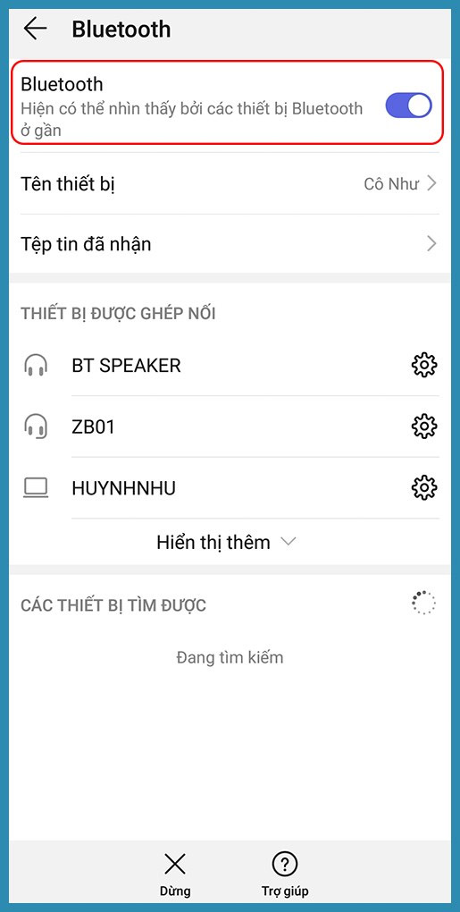 Bật chức năng Bluetooth trên điện thoại để tiến hành kết nối Bluetooth