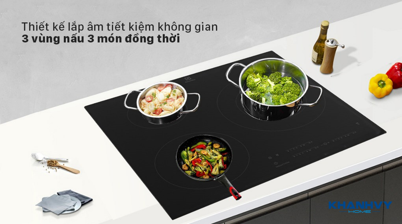 Bếp từ 3 vùng nấu 60cm LIT60342 được thiết kế âm tủ sang trọng, hiện đại, phù hợp mọi không gian nhà bếp