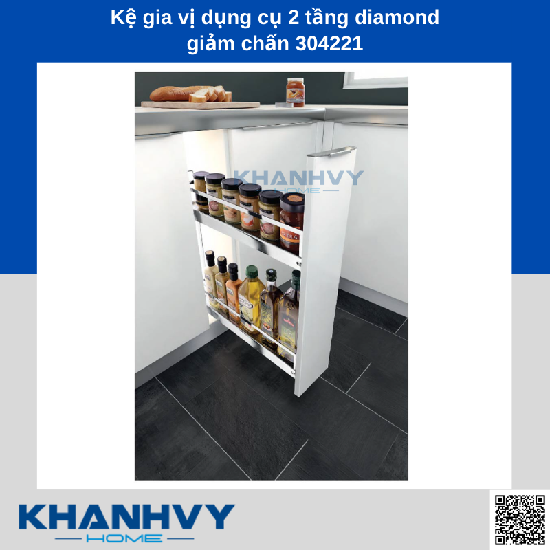 Sản phẩm kệ gia vị dụng cụ 2 tầng diamond giảm chấn 304221 chính hãng Higold tại Khánh Vy Home