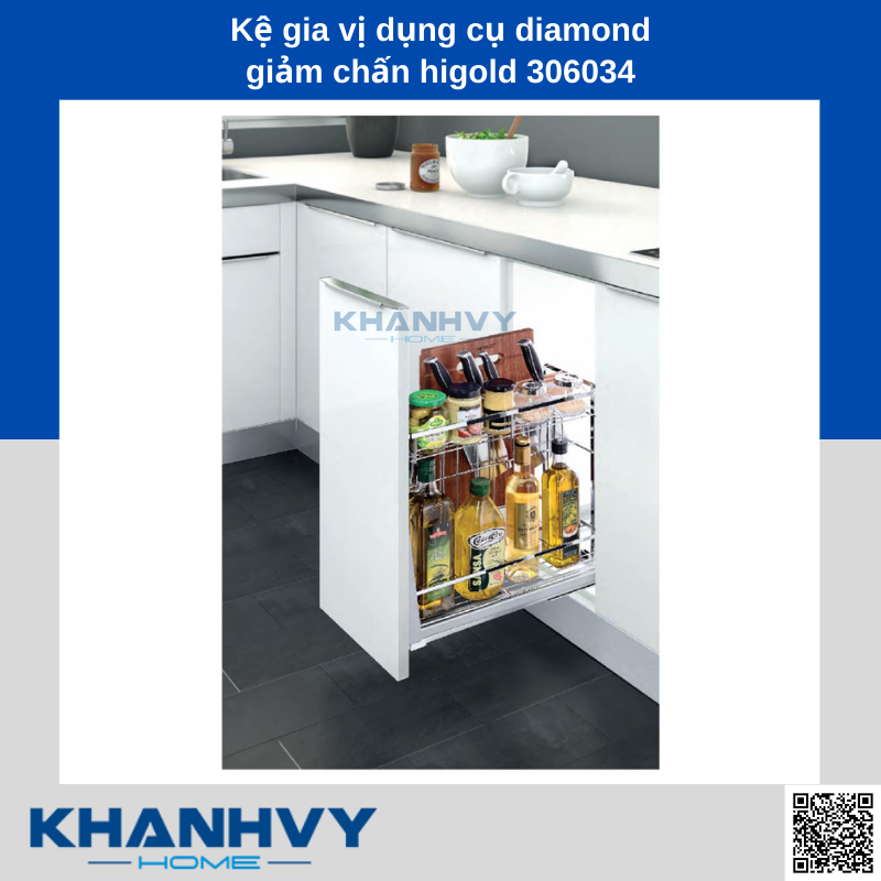 Sản phẩm kệ gia vị dụng cụ diamond giảm chấn higold 306034 chính hãng tại Khánh Vy Home