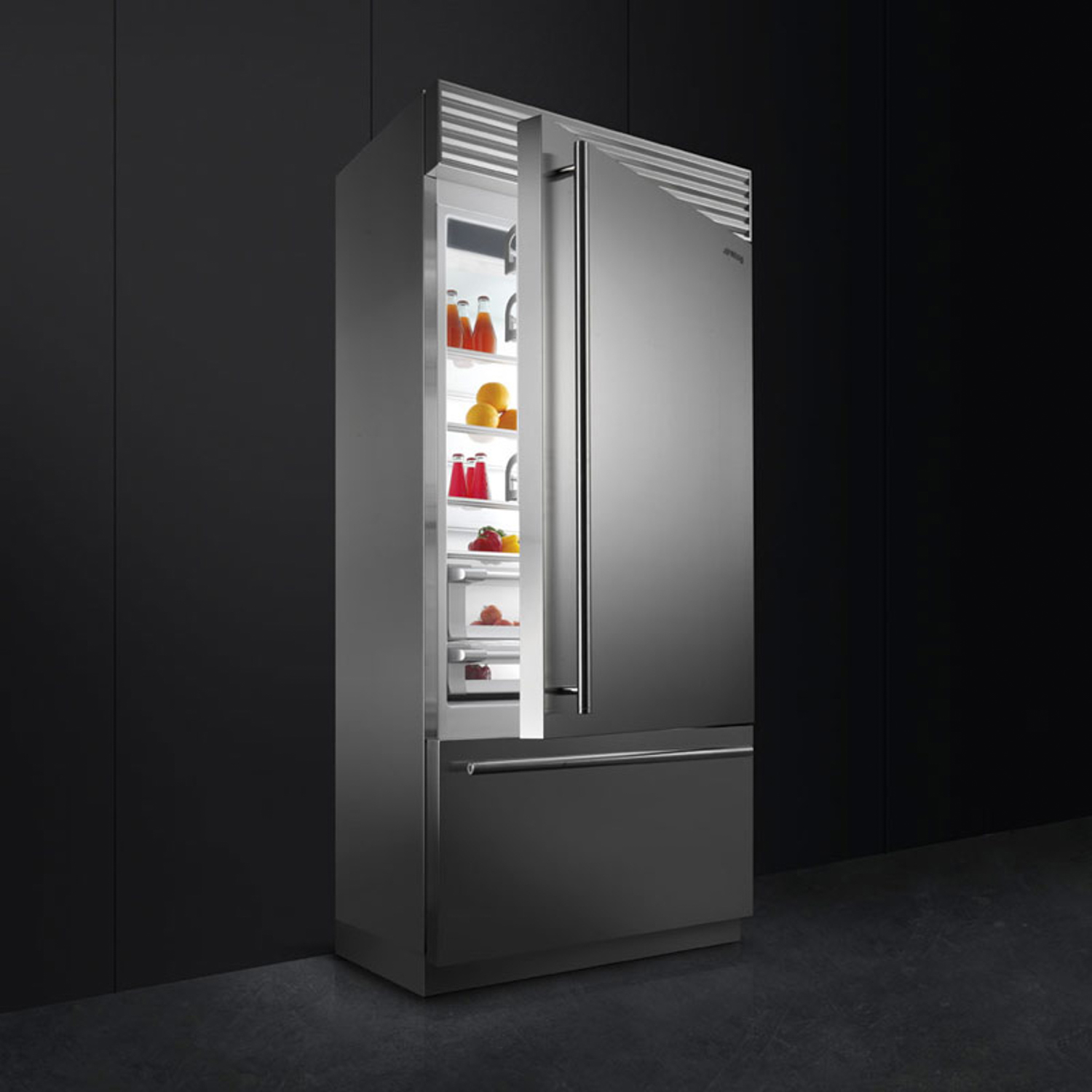 Tủ lạnh Smeg, CLASSICA RF396RSIX 535.14.393 thiết kế hiện đại, sang trọng