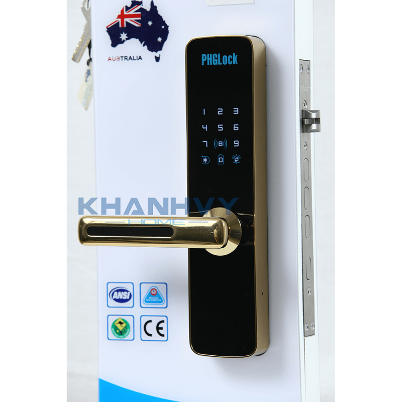 Sản phẩm khóa điện tử PHGLock KR7153W Gold Remote sở hữu thiết kế tinh tế và sang trọng
