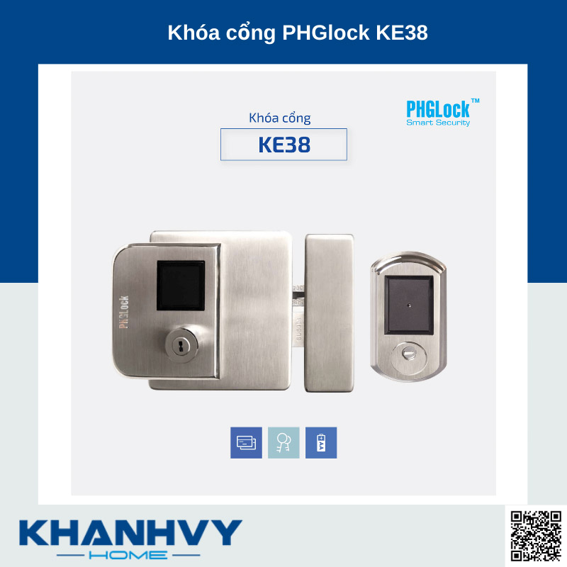 Sản phẩm khóa cổng PHGlock KE38-SC |A sở hữu thiết kế hiện đại và sang trọng
