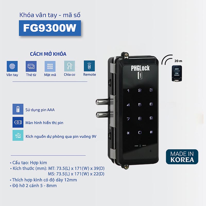 Sản phẩm khóa vân tay PHGlock FG9300W sở hữu thiết kế hiện đại và sang trọng