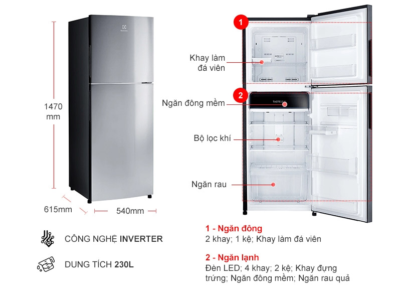 Thông số tủ lạnh Electrolux ETB2502J-A