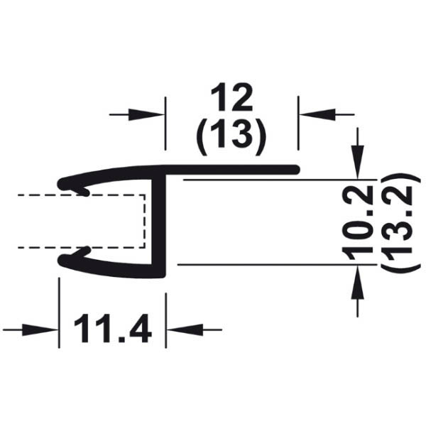 Thông số kỹ thuật ron cửa kính Hafele 90° cho kính 10-12mm 950.50.009
