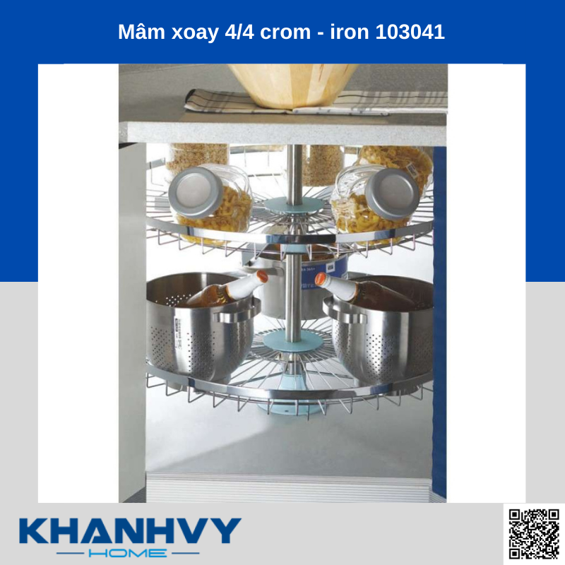 Sản phẩm mâm xoay 4/4 crom - iron 103041 chính hãng Higold tại Khánh Vy Home