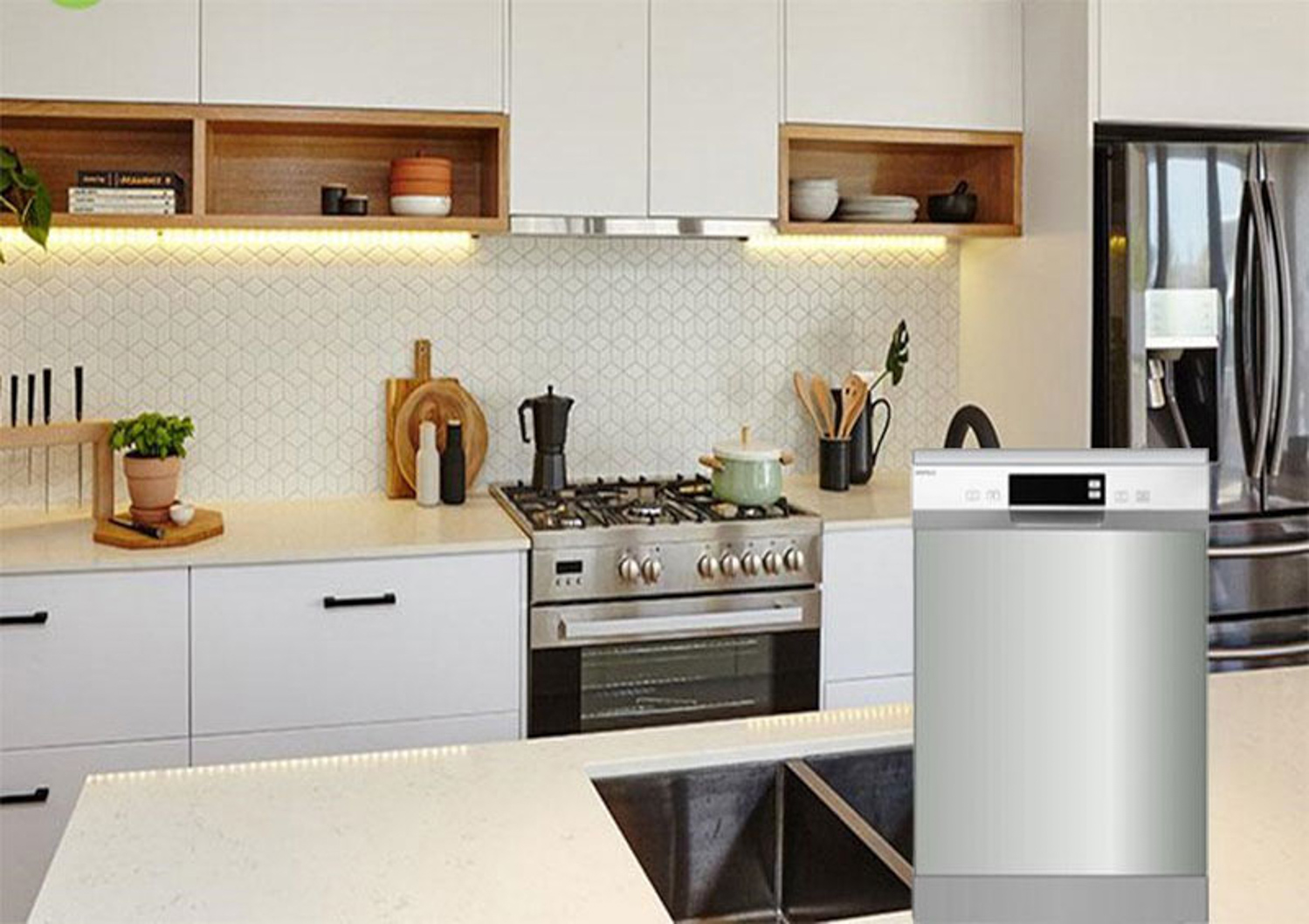 Máy rửa chén độc lập Hafele HDW-F60E 538.21.200 sở hữu thiết tinh tế, thẩm mỹ cao cho không gian bếp mọi gia đình