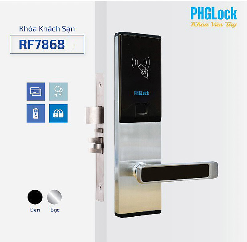 Sản phẩm khóa khách sạn PHGlock RF7868 - L sở hữu thiết kế đơn giản nhưng vô cùng hiện đại và sang trọng