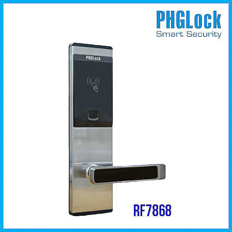 Khóa khách sạn PHGlock RF7868 - L là khóa mở trái, màu bạc sang trọng
