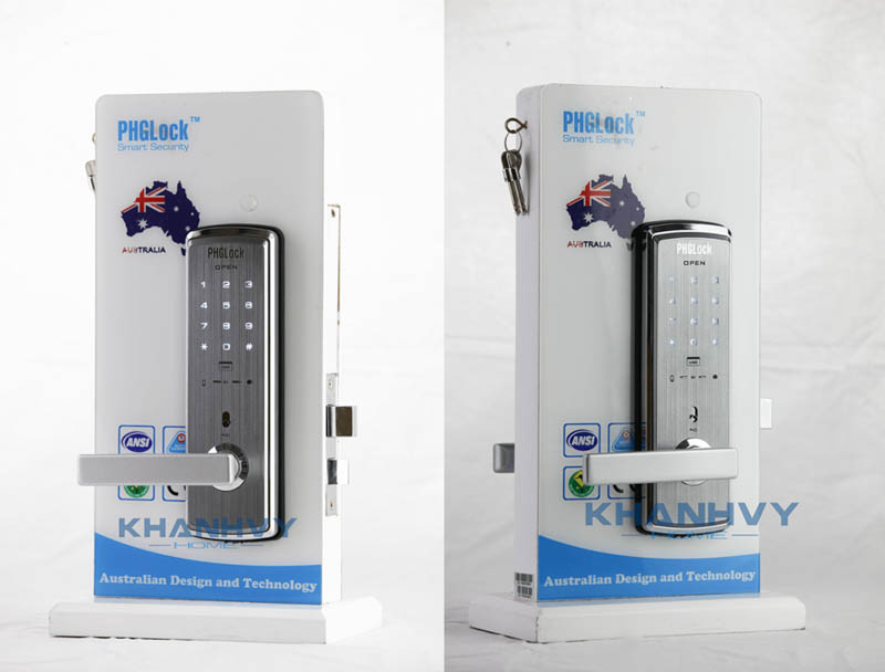 Khóa điện tử PHGlock KR9700 sở hữu nhiều phương thức mở cửa: thẻ cảm ứng, mã số, chìa khóa cơ và mở cửa remote từ xa rất tiện nghi