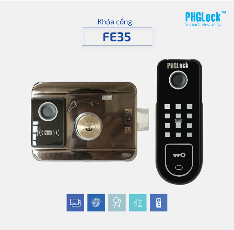 Sản phẩm khóa cổng PHGlock FE35 sở hữu thiết kế hiện đại và sang trọng