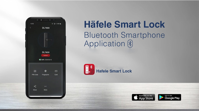 Người dùng có thể đóng hoặc mở cửa từ xa bằng wifi và Bluetooth thông qua Hafele Smart Lock App