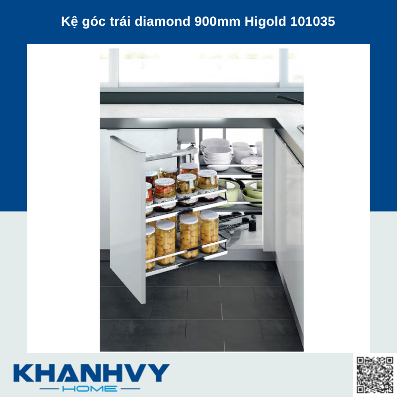 Sản phẩm kệ góc trái phải diamond 900mm 101035, 101036 chính hãng Higold tại Khánh Vy Home
