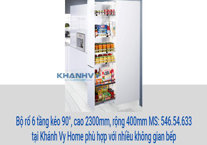 Bộ rổ 6 tầng kéo 90°, cao 2300mm, rộng 400mm MS: 546.54.633 tại Khánh Vy Home phù hợp với nhiều không gian bếp