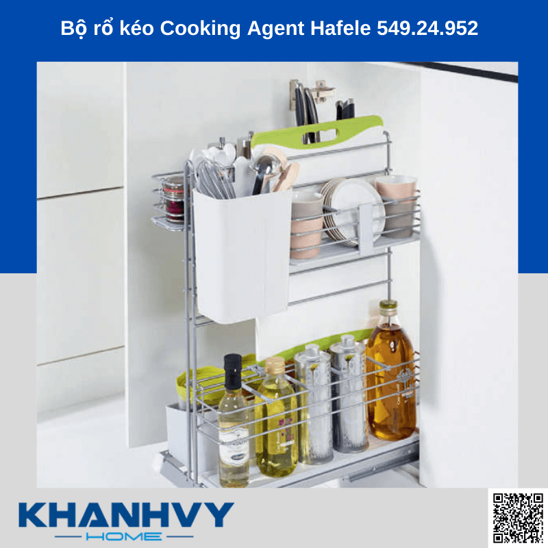 Bộ rổ kéo Cooking Agent Hafele 549.24.952 chính hãng tại Khánh Vy Home
